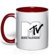 Чашка з кольоровою ручкою MTV Червоний фото