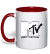 Чашка з кольоровою ручкою MTV Червоний фото