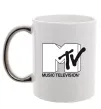 Чашка з кольоровою ручкою MTV Срібло фото