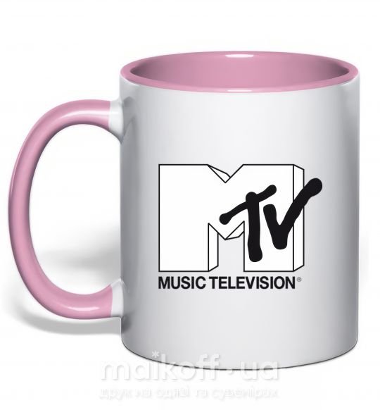 Чашка с цветной ручкой MTV Нежно розовый фото