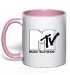 Чашка з кольоровою ручкою MTV Ніжно рожевий фото