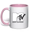 Чашка з кольоровою ручкою MTV Ніжно рожевий фото