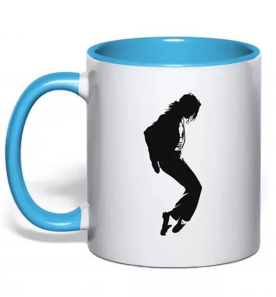 Чашка з кольоровою ручкою MICHAEL JACKSON Блакитний фото