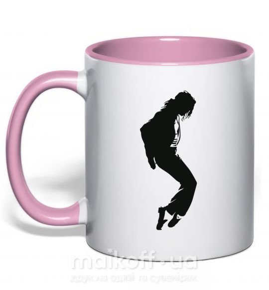 Чашка з кольоровою ручкою MICHAEL JACKSON Ніжно рожевий фото
