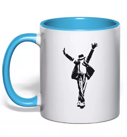 Чашка с цветной ручкой MICHAEL JACKSON SHOW Голубой фото