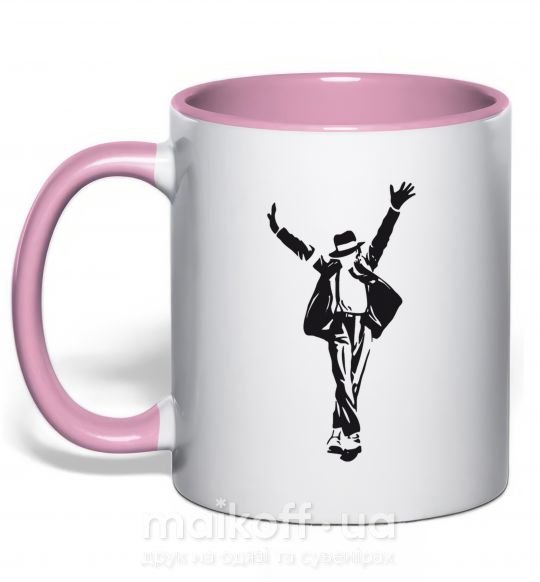 Чашка з кольоровою ручкою MICHAEL JACKSON SHOW Ніжно рожевий фото