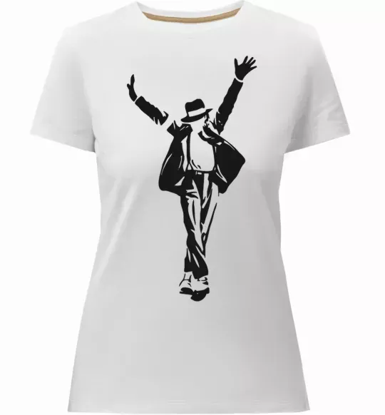 Женская премиум футболка MICHAEL JACKSON SHOW Белый фото