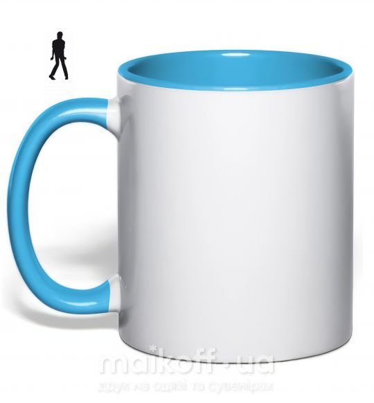 Чашка з кольоровою ручкою MICHAEL JACKSON DANCING Блакитний фото