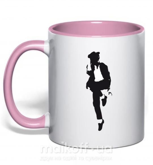 Чашка с цветной ручкой MICHAEL JACKSON HAT Нежно розовый фото