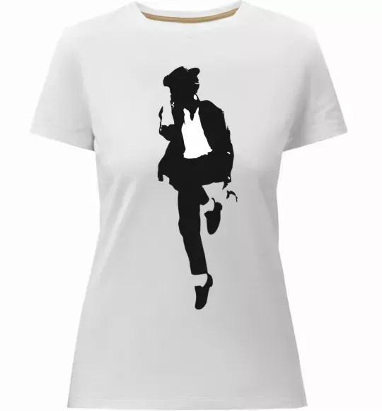 Женская премиум футболка MICHAEL JACKSON HAT Белый фото