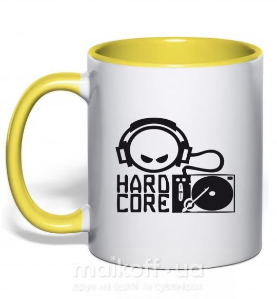 Чашка с цветной ручкой HARD CORE Солнечно желтый фото