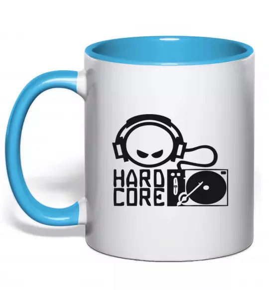 Чашка з кольоровою ручкою HARD CORE Блакитний фото