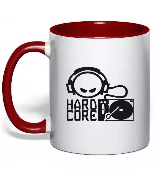 Чашка з кольоровою ручкою HARD CORE Червоний фото