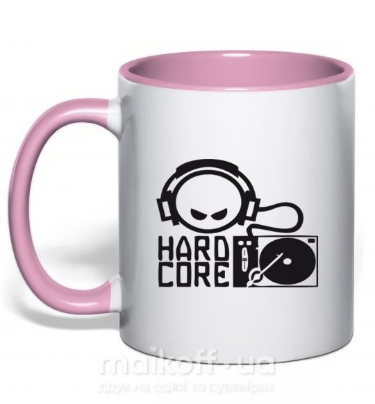 Чашка з кольоровою ручкою HARD CORE Ніжно рожевий фото