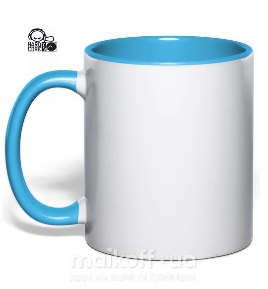 Чашка з кольоровою ручкою HARD CORE Блакитний фото