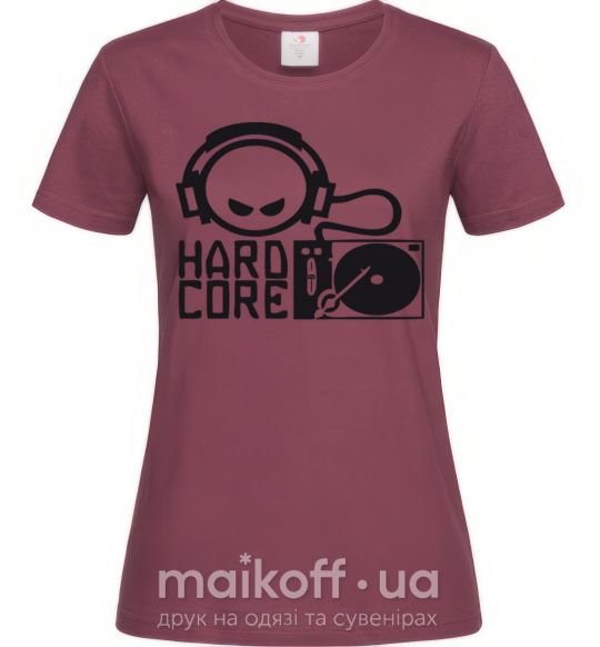 Жіноча футболка HARD CORE Бордовий фото