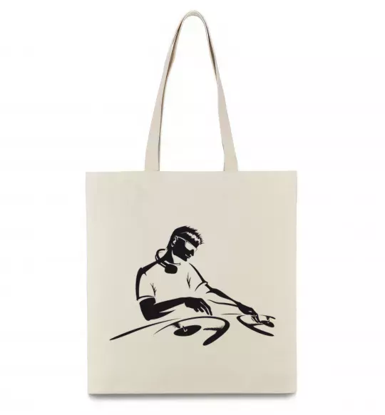 Еко-сумка DJ за пультом Бежевий фото