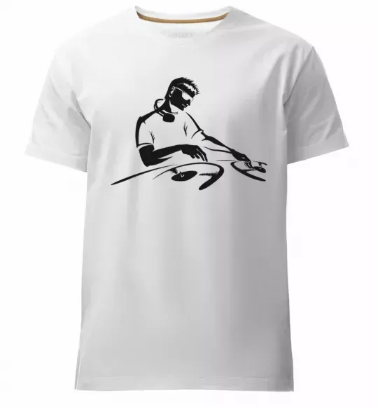 Чоловіча преміум футболка DJ за пультом Білий фото