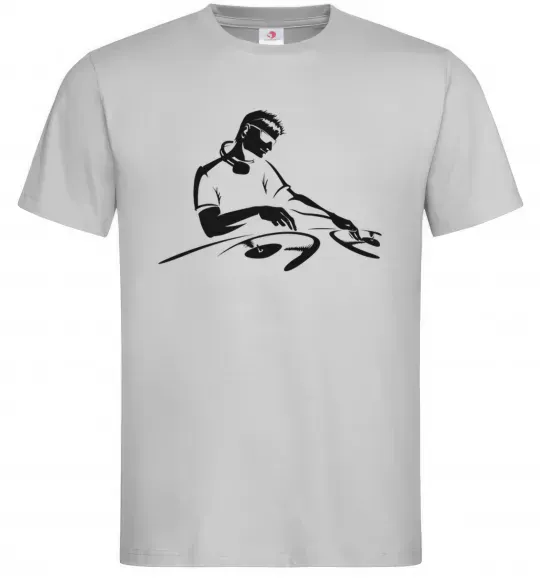 Мужская футболка DJ за пультом Серый фото