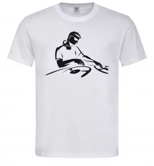 Мужская футболка DJ за пультом Белый фото