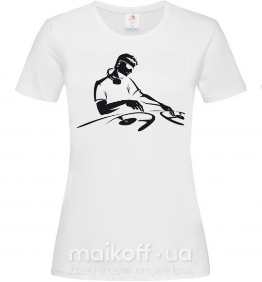 Жіноча футболка DJ за пультом Білий фото