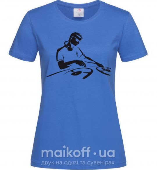 Женская футболка DJ за пультом Ярко-синий фото