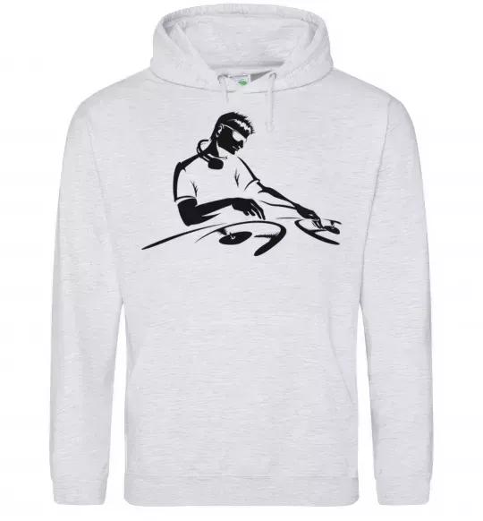 Жіноча толстовка (худі) DJ за пультом Сірий меланж фото