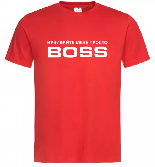Мужская футболка Називайте мене просто Boss Красный фото
