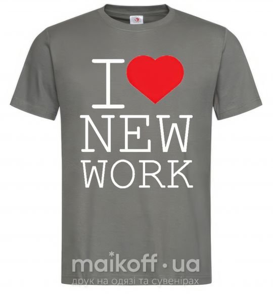 Чоловіча футболка I LOVE NEW WORK Графіт фото
