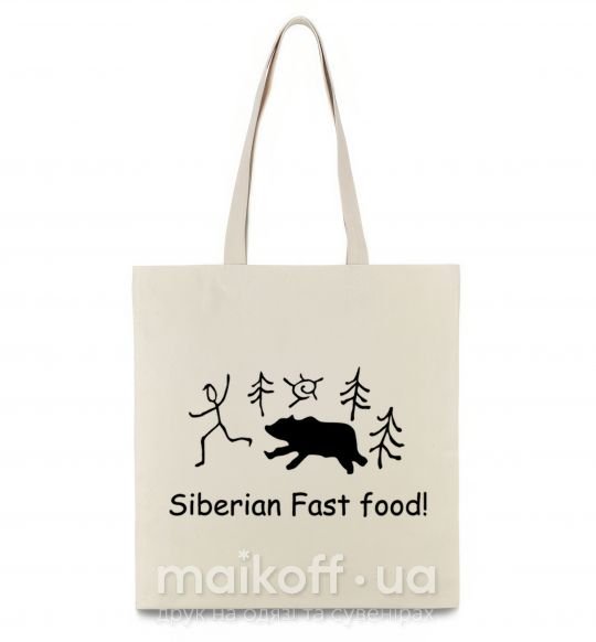 Эко-сумка SIBERIAN FAST FOOD Бежевый фото