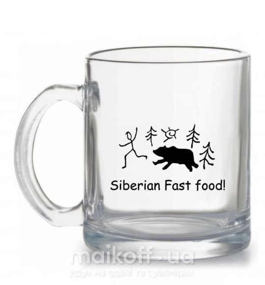 Чашка скляна SIBERIAN FAST FOOD Прозорий фото