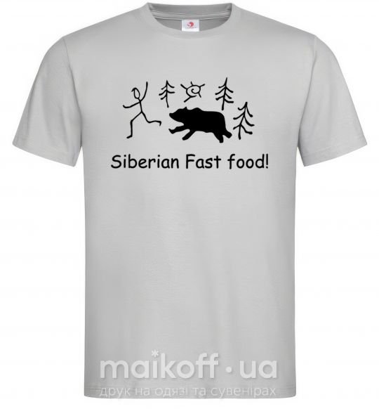 Мужская футболка SIBERIAN FAST FOOD Серый фото