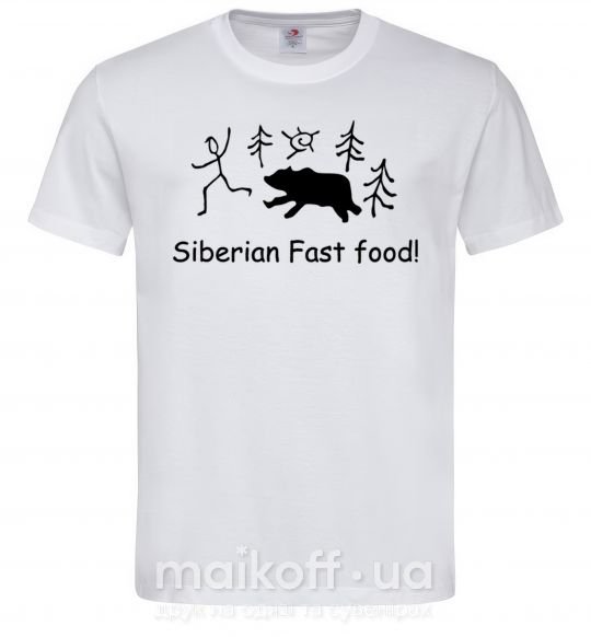 Мужская футболка SIBERIAN FAST FOOD Белый фото