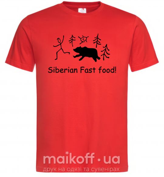 Мужская футболка SIBERIAN FAST FOOD Красный фото
