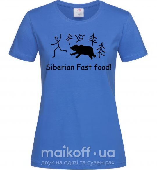 Женская футболка SIBERIAN FAST FOOD Ярко-синий фото