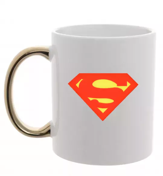 Чашка с цветной ручкой SUPERMAN Original Золото фото