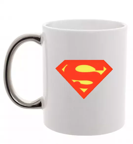 Чашка с цветной ручкой SUPERMAN Original Серебро фото