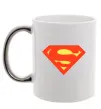 Чашка с цветной ручкой SUPERMAN Original Серебро фото