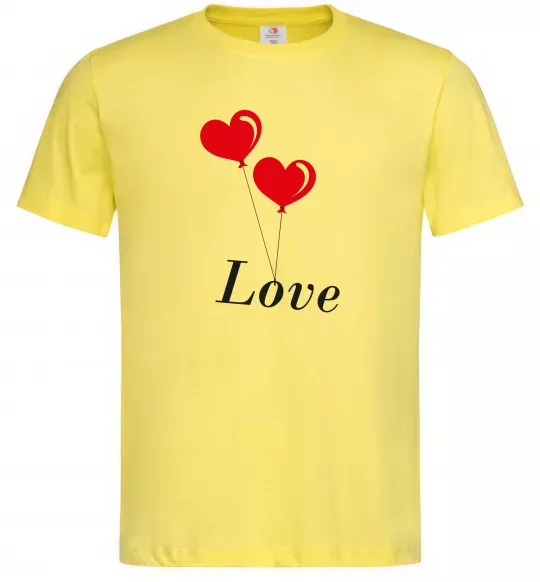 Мужская футболка LOVE воздушные шарики Лимонный фото