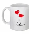 Чашка керамическая LOVE воздушные шарики Белый фото