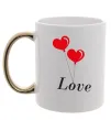 Чашка з кольоровою ручкою LOVE воздушные шарики Золото фото