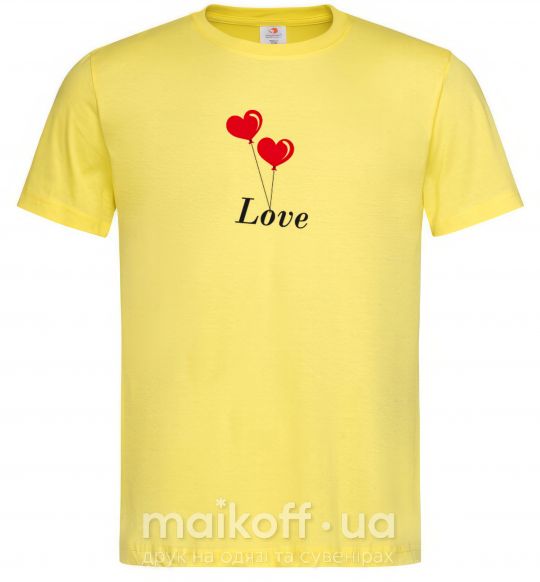Чоловіча футболка LOVE воздушные шарики Лимонний фото