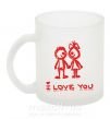 Чашка стеклянная I LOVE YOU. RED COUPLE. Фроузен фото