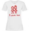 Женская футболка I LOVE YOU. RED COUPLE. Белый фото