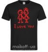 Мужская футболка I LOVE YOU. RED COUPLE. Черный фото