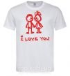 Мужская футболка I LOVE YOU. RED COUPLE. Белый фото