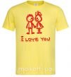 Мужская футболка I LOVE YOU. RED COUPLE. Лимонный фото