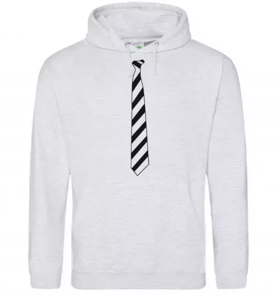 Чоловіча толстовка (худі) Краватка в полоску Сірий меланж фото