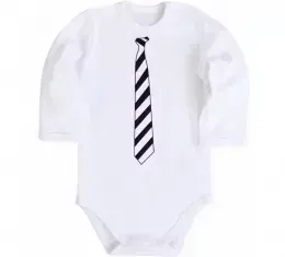 Детский боди Краватка в полоску Белый фото