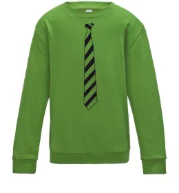 Детский Свитшот Краватка в полоску Лаймовый фото